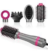 Hair Dryer Brush Set, IG INGLAM 4 in 1 Blowout Brush, Negative Ion Detachable Hair Dryer & Styler...