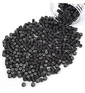 Vlasy 500Pcs 4mm Silicone Lined Micro Ring Beads for Hair Extensions 5Colors Apply (D.Brown)