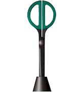 HARAC Japanese Office Scissors with Stand Up Holder, Made in JAPAN, Standing Table Scissors for D...