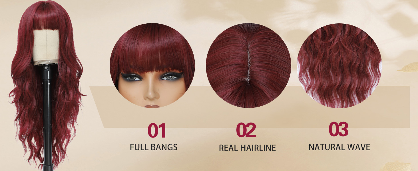 burgundy wig
