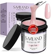 Saviland 100G Builder Nail Gel – 3.53oz Light Pink Hard Gel for Nails Large Capacity Nail Strengt...