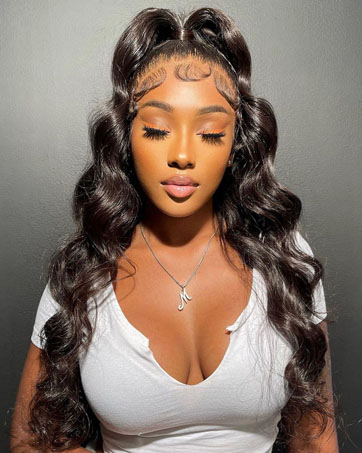 Body Wave Bundles with Frontal 13×4 Ear To Ear HD Lace Frontal with 3 Bundles Hair Extensions 