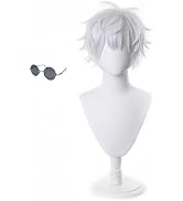 Aadesso Anime JJK Cosplay Wig Gojo Satoru Cosplay Wig Hallween Christmas Party Wigs with glasses ...