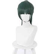 Aadesso Anime JJK Cosplay Wig Maki Zenin Straight Green Ponytail Cosplay Wig Hallween Christmas P...