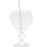 2Pack Heart Shaped Cocktail Glass, 240ml Valentine Wine Glasses, Unique Wine Glasses with Glass S...