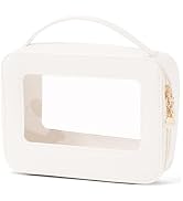 Clear Makeup Bag Transparent Cosmetic Bag Large Toiletry Case With Handle Zipper Pouch for Purse ...
