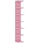 LitaEther Versatile 7 Tier Wall Shelf Unit,Pink Lack Wall Shelf,Display Floating Shelf with LED R...