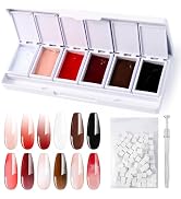 MelodySusie Gradient Painting Gel, 6 Colors Ombre Gel Polish with 100 Sponges&Metal Grabber Set f...