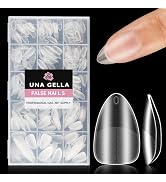UNA GELLA Short Almond Gel X Nail Tips, 504Pcs Short Almond Nail Tips 15 Sizes Almond Shape Soft ...