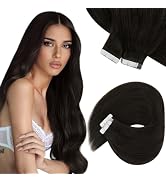 Sunny Hair Brown Tape in Human Hair Extensions, Darkest Brown Tape in Real Hair Extensions Brown ...