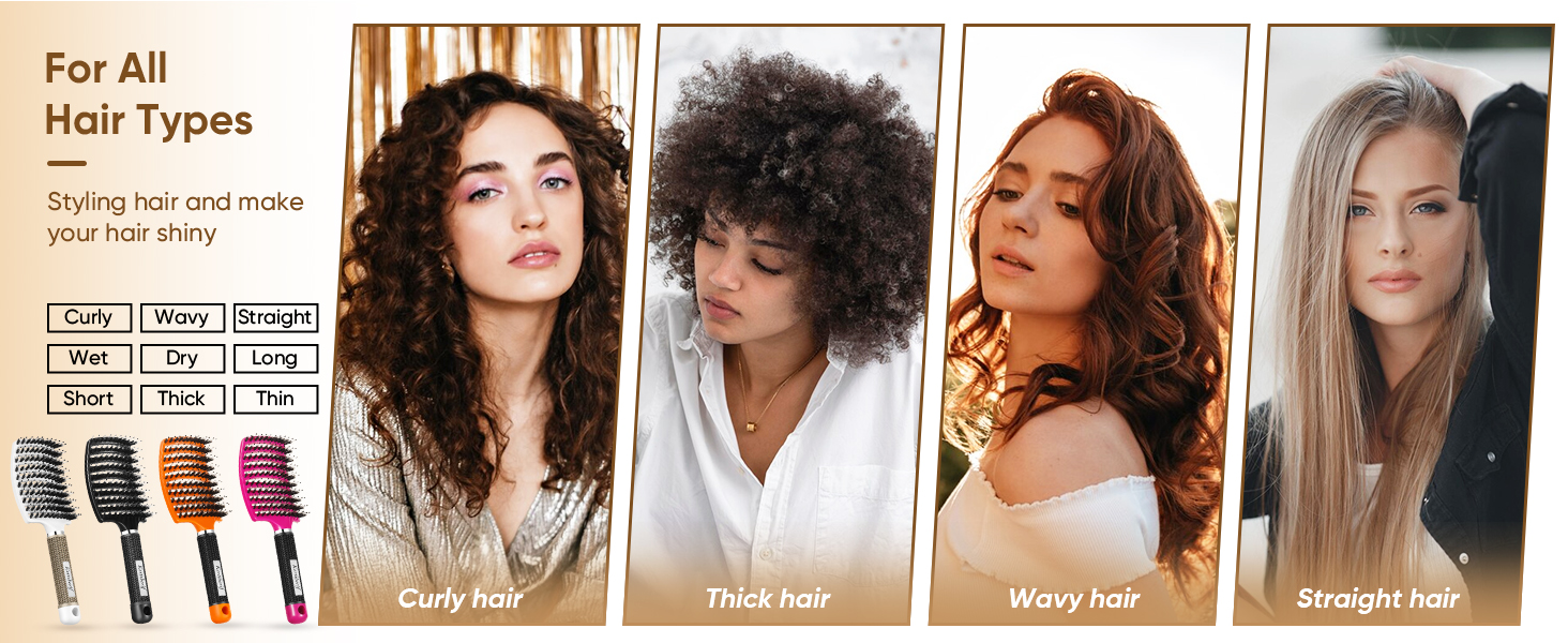 Styling hair brush for all hair types