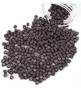 Vlasy 500Pcs 4mm Silicone Lined Micro Ring Beads for Hair Extensions 5Colors Apply (Brown)