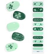 KING HORSE Semi Cured Gel Nail Strips St. Patrick's Day Extra Long Gel Nail Stickers Salon-Qualit...