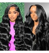 13x6 Lace Front Wigs Human Hair Pre Plucked 200% Density Body Wave HD Lace Front Wigs Human Hair ...