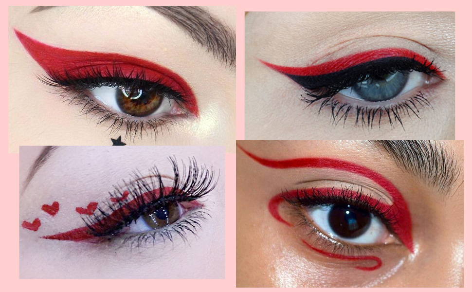 1Pcs Dark Red Liquid Eyeliner Waterproof Dark Red Eye Liners for Women