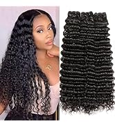 12A Deep Wave Bundles Human Hair 16 18 20 Inch Curly Human Hair Bundles 100% Unprocessed Brazilia...