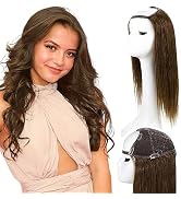 RUNATURE U Part Human Hair Wig Dark Brown 18 Inch U Shaped Wigs Human Hair 3/4 Half Wig Human Hai...