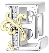 LUXILLA 925 Sterling Silver Letter A~Z Charms Alphabet Charms fit for Bracelet Necklace Pendant B...