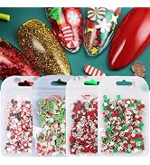 4 Bags Christmas Nail Charms 5D Mini Santa Claus Snowman Snowflake Gingerbread Man Candy Cane Xma...