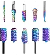 MelodySusie Nail Drill Bits Set, 10pcs Tungsten Carbide Nail Bits for Nail Drill E-file, 3/32 inc...