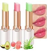 evpct 3Pcs Peach Aloe Vera Avocado Tinted Lip Balms PH Lip Color Changing Lipstick Balm Stain Gif...