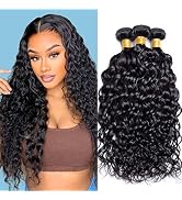 menalue Water Wave 3 Bundles Human Hair 10A Brazilian Virgin Water Wave Human Hair Bundles for Wo...