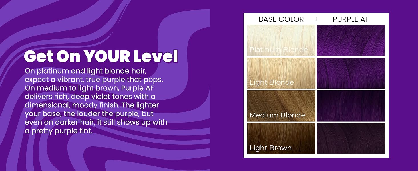 Purple AF on varying hair levels