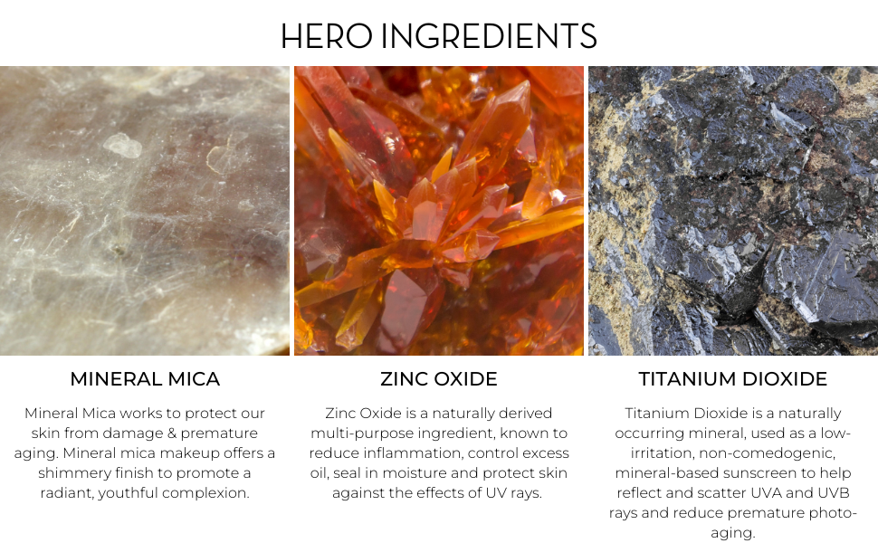 INIKA Organic Loose Mineral Foundation Hero Ingredients