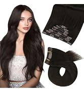 Moresoo Brown Hair Extensions Clip in Human Hair Remy Double Weft Clip in Extensions Real Human H...