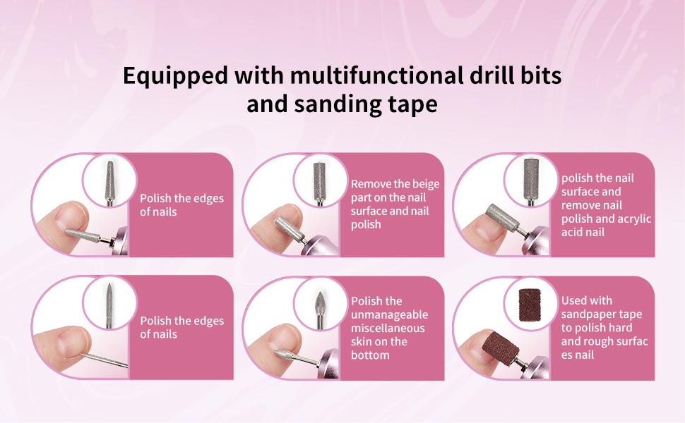 Equipped with multifunctional drill bits and sanding tape