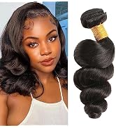 VIYAVIYA Loose Wave Human Hair Bundles 10A Grade 100% Unprocessed One Bundle Natural Black Wavy 1...