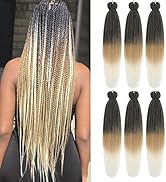 Liang Dian Pre-Stretched Braiding Hair 22 inch 6 packs Hot Water Setting Synthetic Hair Crochet B...