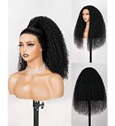 Arabella Glueless Human Hair Headband Wig Ponytail Extension Half Wig for Women Drawstring Ponyta...