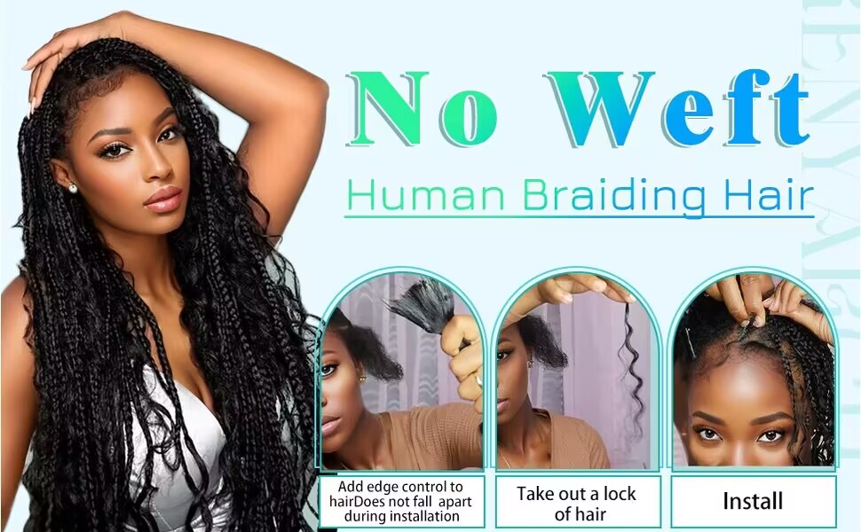 deep wave human braiding hair