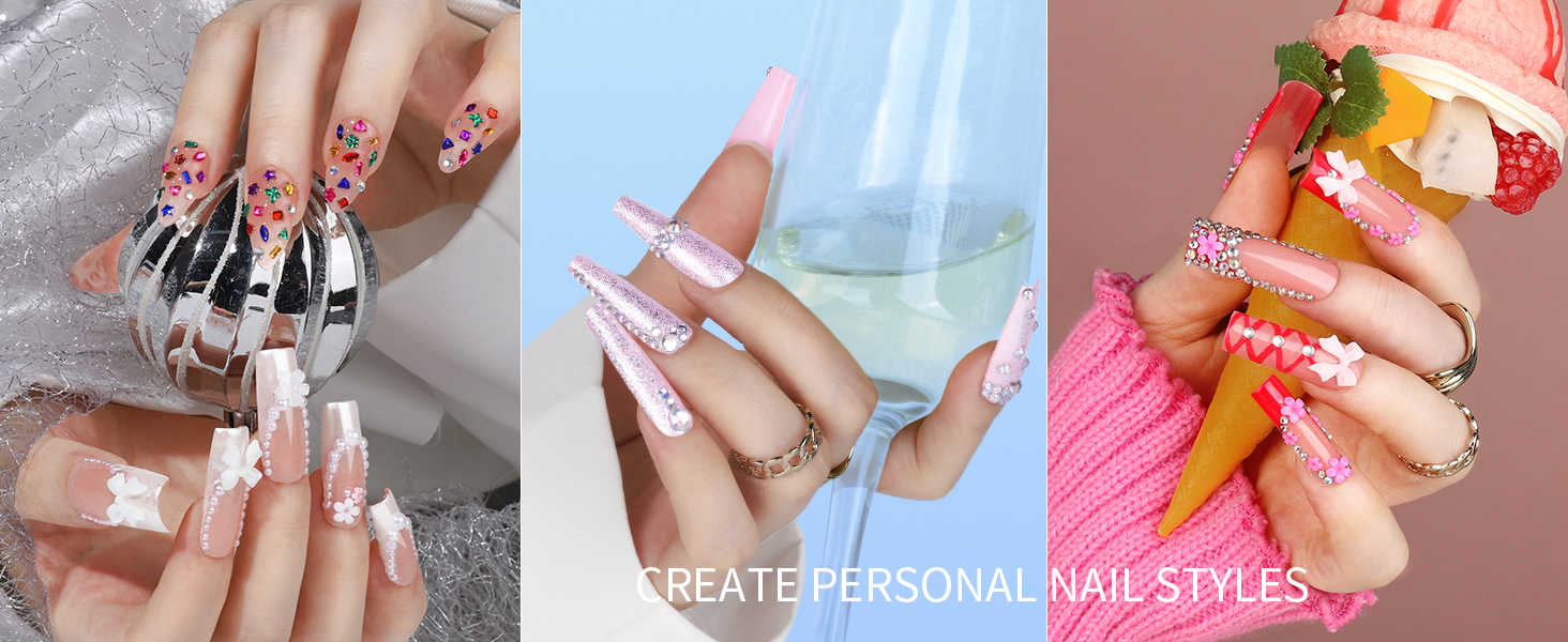 flower nail charms