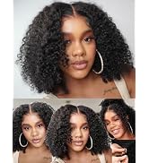 Nadula Bye Bye Knots Glueless Kinky Curly Drawstring Wig Human Hair with 4C Curly Edges, Pre Cut ...