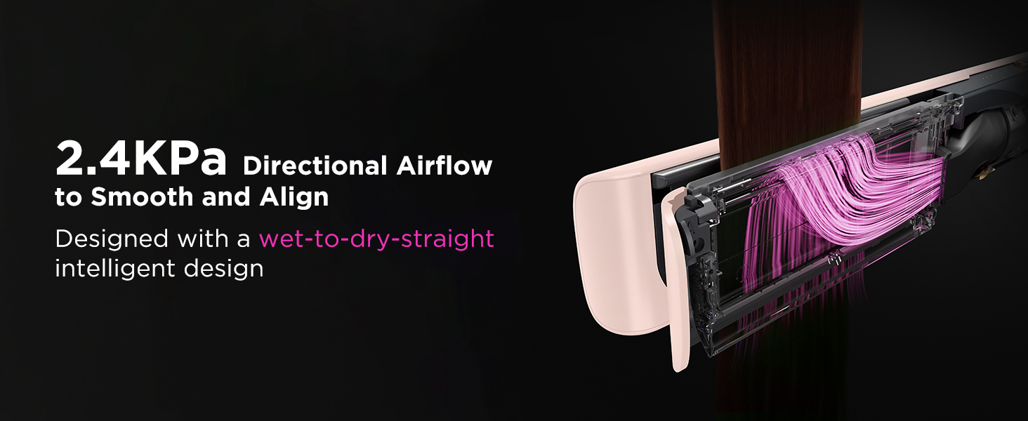 Hair Dryer Straightener, Straighten from wet hair