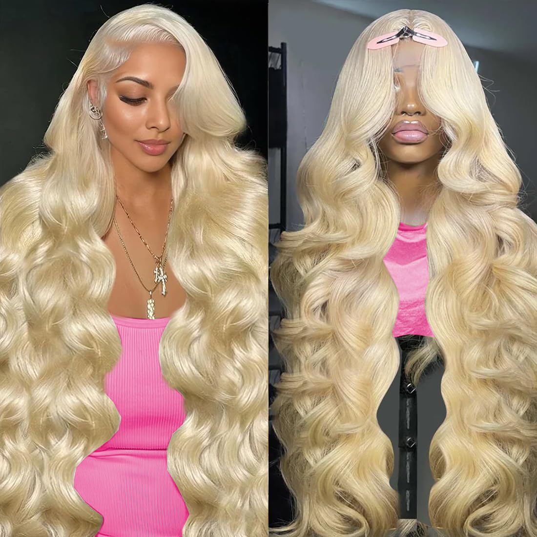 28 Inch 613 Lace Front Wig Human Hair 13x4 613 Blonde Wig Human Hair Pre Plucked Body Wave Blonde Lace Front Wigs Human Hair 180% Density 613 HD Glueless Lace Frontal Wig Human Hair For Women