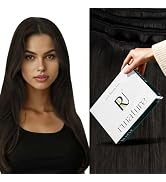 RUNATURE Sew in Hair Extensions Human Hair Dark Brown Straight Double Weft Human Hair Extensions ...