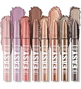 LANGMANNI Eyeshadow Stick,8 PCS Waterproof Multi-Color Eyeshadow Pen Set,Creamy Long-Lasting Eye ...