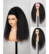 Arabella Glueless Human Hair Headband Wig Ponytail Extension Half Wig for Women Drawstring Ponyta...