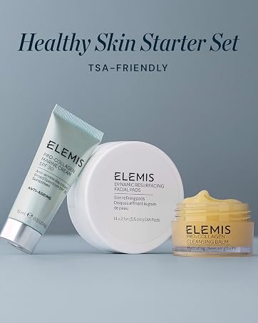 healthy skin starter set, travel skincare, travel size, cleansing balm, exfoliating pads, SPF