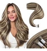 Moresoo I Tip Hair Extensions Human Hair Brown Itip Extensions Human Hair Highlight Dark Brown wi...