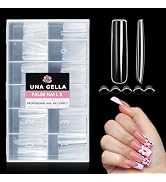 UNA GELLA Nail Tips Square Gel Nails Tips 216 PCS No C Curve Nail Tips XXL Extra Long Nail Tips F...