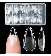 Ranrose Almond Nail Tips 240pcs Half Matte Full Cover False Nail Soft Gel Acrylic Nails Extension...