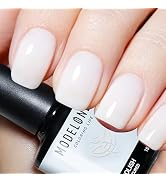 modelones Milky White Gel Nail Polish 15 ML Nude Gel Polish Natural Color Translucent Jelly Gel P...