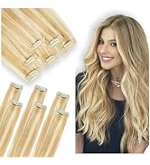 Clip In Hair Extensions Real Human Hair, Short Hair Extensions, Remy Balayage Highlight Individua...