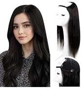 RUNATURE U Part Human Hair Wig for Black Women 20 Inch Straight U Part Human Hair Wig Black Real ...