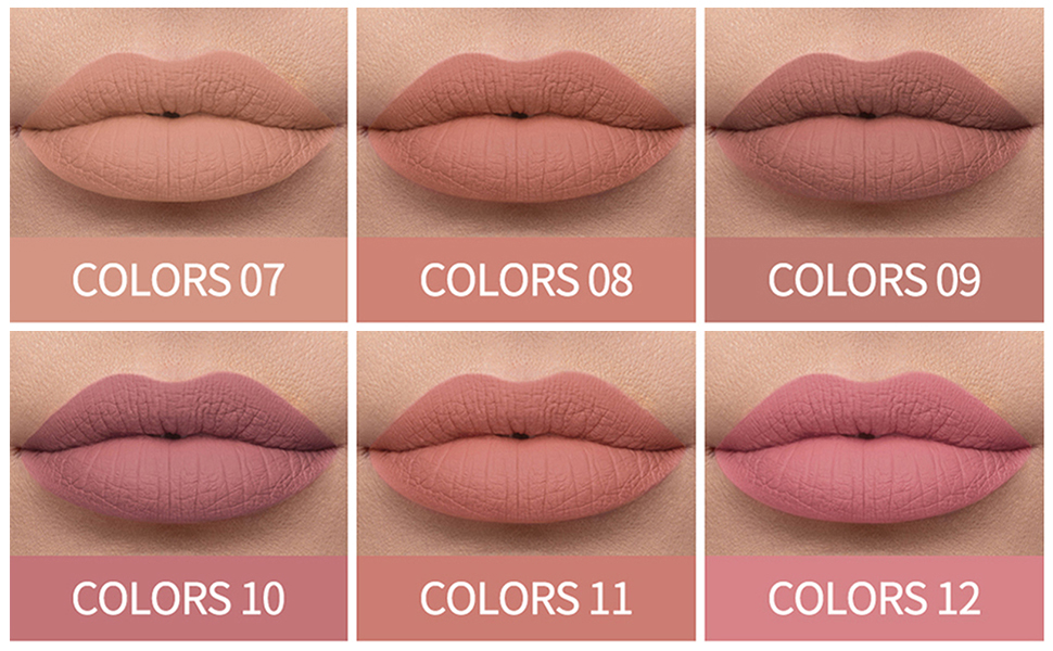 MAEPEOR 6PCS Nude Brown Series Liquid Lipstick have a rich and the most neturalcolors