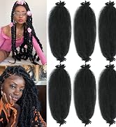 Spring Afro Twist Hair, 16 Inch Springy Marley Twist Braiding Hair Pre-Separated 6 Packs Spring T...